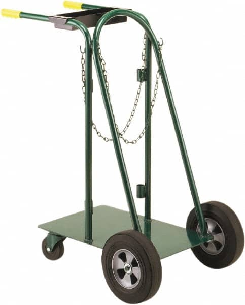 Little Giant - 600 Lb Capacity 40" OAH Cylinder Cart - Dual Grip Handle, Steel, Rubber Wheels - Americas Industrial Supply