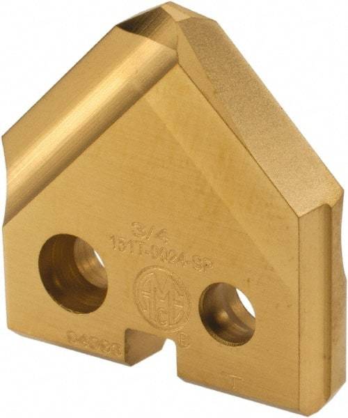 Allied Machine and Engineering - 3/4" Diam x 5/32" Thick, Seat Code 1, 90° Included Angle Spade Drill Insert - TiN Coated, Cobalt, Series T-A - Americas Industrial Supply