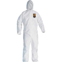 KleenGuard - Size 3XL SMS General Purpose Coveralls - White, Zipper Closure, Elastic Cuffs, Elastic Ankles, Serged Seams - Americas Industrial Supply