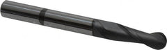 Niagara Cutter - 1/4" Diam, 3/4" LOC, 2 Flute Solid Carbide Ball End Mill - Diamond Finish, Single End, 2-1/2" OAL, 1/4" Shank Diam, Spiral Flute - Americas Industrial Supply