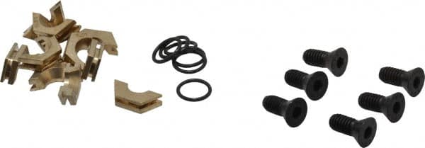 Kurt - 5/8" Aluminum Bronze Hex, 5/16-18 Stud Thread, Symmetrical Hex Clamp - 1/4" Hex Height, 1,400 Lb Holding Force, Alloy Steel Stud, 0.75" Long Thread, 18 Ft/Lb Torque, 6 Clamps - Americas Industrial Supply
