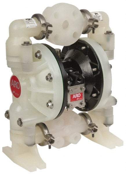 ARO/Ingersoll-Rand - 1" NPT, Nonmetallic, Air Operated Diaphragm Pump - PTFE Diaphragm, Polypropylene Housing - Americas Industrial Supply