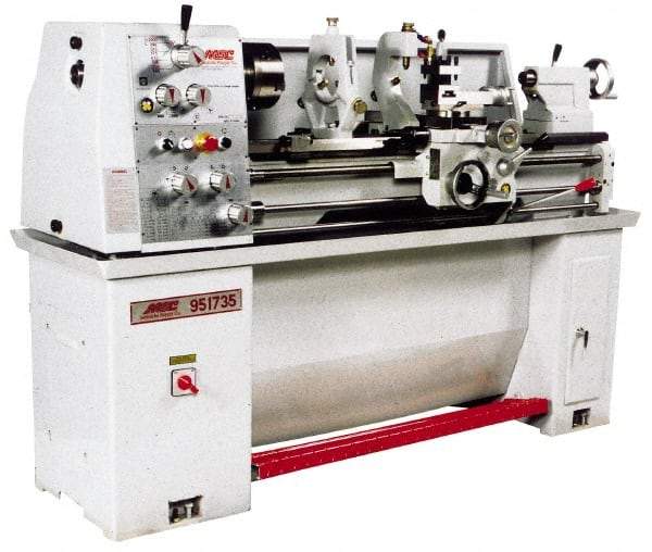 Vectrax - 13" Swing, 40" Between Centers, Triple Phase Engine Lathe - 3MT Taper, 3 hp, 105 to 2,000 RPM, 1-3/8" Bore Diam, 762mm Deep x 1,473 & 1,623mm (CE) High x 1,930.4mm Long - Americas Industrial Supply