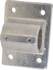 Hollaender - 1-1/4" Pipe, Wall Mount Flange, Aluminum Alloy Flange Pipe Rail Fitting - Bright Finish - Americas Industrial Supply