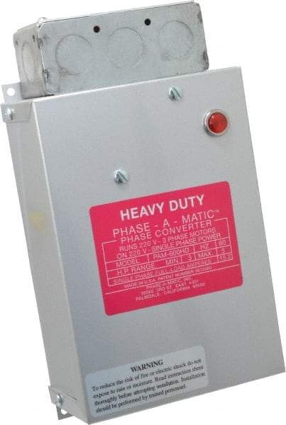Made in USA - 3 to 5 hp Static Phase Converter - Americas Industrial Supply