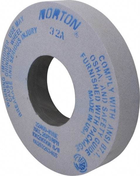 Norton - 12" Diam x 5" Hole x 2" Thick, K Hardness, 60 Grit Surface Grinding Wheel - Aluminum Oxide, Type 1, Medium Grade, 2,070 Max RPM, Vitrified Bond, No Recess - Americas Industrial Supply