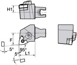 Kennametal - Right Hand Cut, Size KM25, WN.. Insert Compatiblity, External Modular Turning & Profiling Cutting Unit Head - 22mm Ctr to Cutting Edge, 30mm Head Length, Through Coolant, Series Kenloc - Americas Industrial Supply