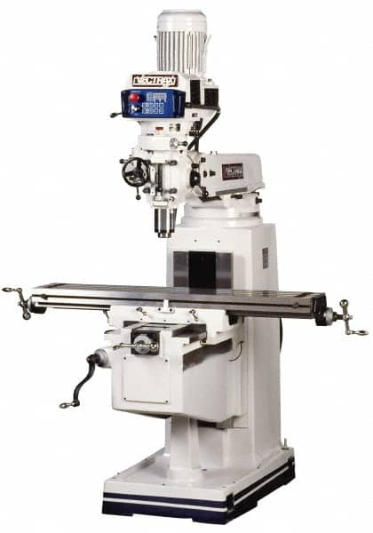 Vectrax - 10" Table Width x 54" Table Length, Electronic Variable Speed Control, 3 Phase Knee Milling Machine - NT40 Spindle Taper, 5 hp - Americas Industrial Supply