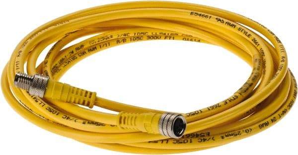 Brad Harrison - 4 Amp, M8 Male Straight to Female Straight Cordset Sensor and Receptacle - 60 VAC, 75 VDC, 4m Cable Length, IP68 Ingress Rating - Americas Industrial Supply