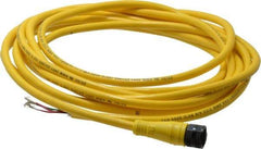 Brad Harrison - 4 Amp, 1/2-20 UNF Female Straight to Pigtail Cordset Sensor and Receptacle - 250 VAC/VDC, 3.70m Cable Length, IP67 Ingress Rating - Americas Industrial Supply