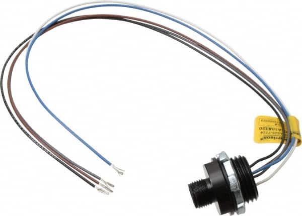Brad Harrison - 4 Amp, M12 Male Straight Receptacle - 250 VAC/VDC, 0.31m Cable Length, IP67 Ingress Rating - Americas Industrial Supply