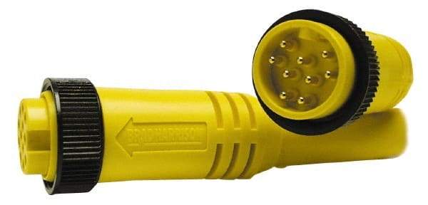 Brad Harrison - 7 Amp, Male Straight to Pigtail Cordset Sensor and Receptacle - 600 Volt, 3.66m Cable Length, IP67 Ingress Rating - Americas Industrial Supply