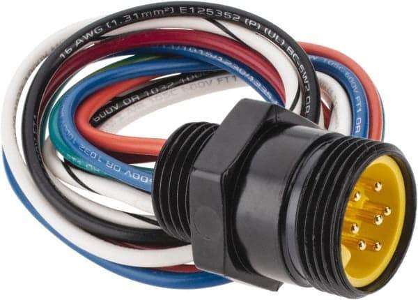 Brad Harrison - 8 Amp, Male Straight Receptacle - 600 VAC/VDC, 0.31m Cable Length, IP67 Ingress Rating - Americas Industrial Supply
