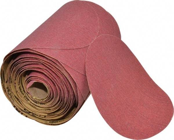 3M - 6" Diam, 80 Grit FEPA, Aluminum Oxide Adhesive PSA Disc - Medium Grade, Red, D Weighted Backing, Flexible, Use with Random Orbital Sanders - Americas Industrial Supply