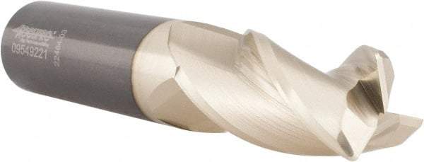 Accupro - 3/4", 3 Flute, Single End, Solid Carbide, 0.09" Corner Radius End Mill - 4" OAL, 37° Helix, Right Hand Flute, 1" LOC, Right Hand Cut - Americas Industrial Supply