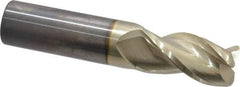Accupro - 1", 3 Flute, Single End, Solid Carbide, 0.12" Corner Radius End Mill - 5" OAL, 37° Helix, Right Hand Flute, 2" LOC, Right Hand Cut - Americas Industrial Supply