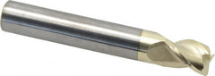 Accupro - 3/8", 3 Flute, Single End, Solid Carbide, 0.015" Corner Radius End Mill - 2-1/2" OAL, 37° Helix, Right Hand Flute, 1/2" LOC, Right Hand Cut - Americas Industrial Supply