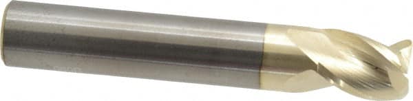 Accupro - 1/2", 3 Flute, Single End, Solid Carbide, 0.06" Corner Radius End Mill - 3" OAL, 37° Helix, Right Hand Flute, 5/8" LOC, Right Hand Cut - Americas Industrial Supply