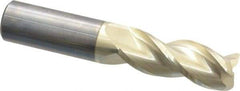 Accupro - 5/8", 3 Flute, Single End, Solid Carbide, 0.06" Corner Radius End Mill - 3-1/2" OAL, 37° Helix, Right Hand Flute, 1-5/8" LOC, Right Hand Cut - Americas Industrial Supply