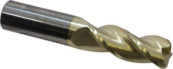 Accupro - 5/8", 3 Flute, Single End, Solid Carbide, 0.12" Corner Radius End Mill - 3-1/2" OAL, 37° Helix, Right Hand Flute, 1-5/8" LOC, Right Hand Cut - Americas Industrial Supply