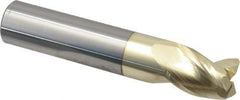 Accupro - 3/4", 3 Flute, Single End, Solid Carbide, 0.06" Corner Radius End Mill - 4" OAL, 37° Helix, Right Hand Flute, 1" LOC, Right Hand Cut - Americas Industrial Supply