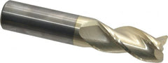 Accupro - 3/4", 3 Flute, Single End, Solid Carbide, 0.06" Corner Radius End Mill - 4" OAL, 37° Helix, Right Hand Flute, 1-5/8" LOC, Right Hand Cut - Americas Industrial Supply
