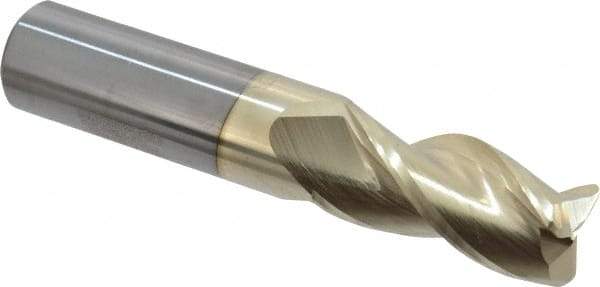 Accupro - 3/4", 3 Flute, Single End, Solid Carbide, 0.09" Corner Radius End Mill - 4" OAL, 37° Helix, Right Hand Flute, 1-5/8" LOC, Right Hand Cut - Americas Industrial Supply