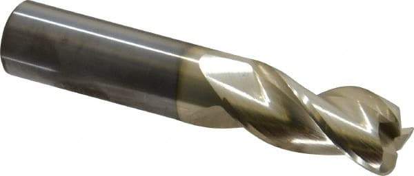 Accupro - 3/4", 3 Flute, Single End, Solid Carbide, 0.12" Corner Radius End Mill - 4" OAL, 37° Helix, Right Hand Flute, 1-5/8" LOC, Right Hand Cut - Americas Industrial Supply
