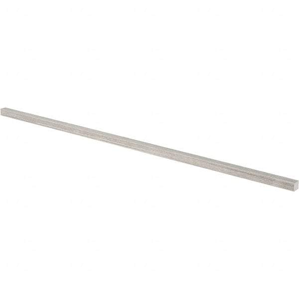 Value Collection - 12" Long x 1/4" High x 1/4" Wide, Plain Key Stock - Stainless Steel - Americas Industrial Supply