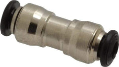 Alpha Technologies - 4mm Outside Diam, Nickel Plated Brass Push-to-Connect Tube Union - 250 Max psi, Tube to Tube Connection, Buna O-Ring - Americas Industrial Supply