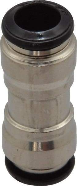 Alpha Technologies - 8mm Outside Diam, Nickel Plated Brass Push-to-Connect Tube Union - 250 Max psi, Tube to Tube Connection, Buna O-Ring - Americas Industrial Supply