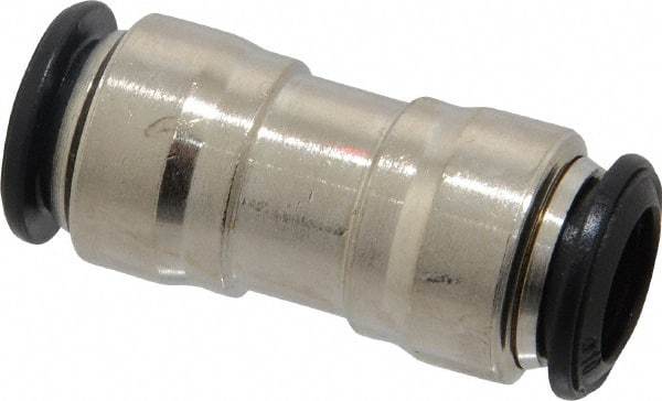 Alpha Technologies - 10mm Outside Diam, Nickel Plated Brass Push-to-Connect Tube Union - 250 Max psi, Tube to Tube Connection, Buna O-Ring - Americas Industrial Supply