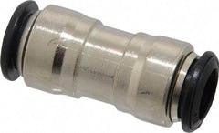 Alpha Technologies - 10mm Outside Diam, Nickel Plated Brass Push-to-Connect Tube Union - 250 Max psi, Tube to Tube Connection, Buna O-Ring - Americas Industrial Supply