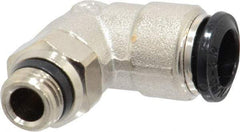 Alpha Technologies - 8mm Outside Diam, 1/8 Universal, Nickel Plated Brass Push-to-Connect Tube Male Swivel Elbow - 250 Max psi, Tube to Universal Thread Connection, Buna O-Ring - Americas Industrial Supply