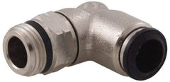 Alpha Technologies - 14mm Outside Diam, 3/8 Universal, Nickel Plated Brass Push-to-Connect Tube Male Swivel Elbow - 250 Max psi, Tube to Universal Thread Connection, Buna O-Ring - Americas Industrial Supply