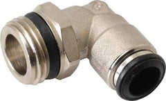 Alpha Technologies - 10mm Outside Diam, 1/2 Universal, Nickel Plated Brass Push-to-Connect Tube Male Swivel Elbow - 250 Max psi, Tube to Universal Thread Connection, Buna O-Ring - Americas Industrial Supply