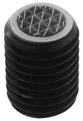 Fairlane - Serrated Tooth, 5/8-18, 5/16" Internal Hex, 1" Thread Length, Black Oxide Finish, Fully Threaded, Adjustable Positioning Gripper - 1/2" Pad Diam, 4-Point Tooth Grade - Americas Industrial Supply