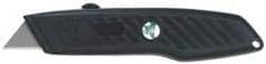 PHC - Retractable Utility Knife - 1" Blade, Black Plastic Handle, 1 Blade Included - Americas Industrial Supply