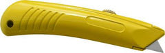 PHC - Retractable Utility Knife - 1" Blade, Yellow Zinc Handle, 1 Blade Included - Americas Industrial Supply