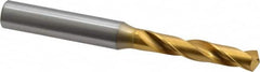 OSG - 0.277" 130° Spiral Flute Cobalt Screw Machine Drill Bit - TiN Finish, Right Hand Cut, 1-1/2" Flute Length, 3-5/16" OAL, Standard Point, Straight Shank - Americas Industrial Supply