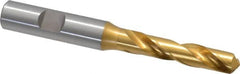 OSG - 0.377" 130° Spiral Flute Cobalt Screw Machine Drill Bit - TiN Finish, Right Hand Cut, 1-7/8" Flute Length, 3-31/32" OAL, Standard Point, Straight Shank - Americas Industrial Supply