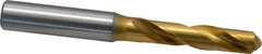 OSG - 0.404" 130° Spiral Flute Cobalt Screw Machine Drill Bit - TiN Finish, Right Hand Cut, 1-15/16" Flute Length, 4-1/32" OAL, Standard Point, Straight Shank - Americas Industrial Supply