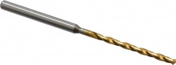 OSG - #45 130° Cobalt Jobber Drill - TiN Finish, Right Hand Cut, Spiral Flute, Straight Shank, 2-3/8" OAL, Standard Point - Americas Industrial Supply