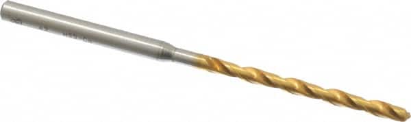 OSG - #42 130° Cobalt Jobber Drill - TiN Finish, Right Hand Cut, Spiral Flute, Straight Shank, 2-1/2" OAL, Standard Point - Americas Industrial Supply