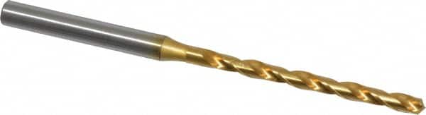 OSG - #30 130° Cobalt Jobber Drill - TiN Finish, Right Hand Cut, Spiral Flute, Straight Shank, 3-1/16" OAL, Standard Point - Americas Industrial Supply