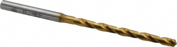 OSG - #23 130° Cobalt Jobber Drill - TiN Finish, Right Hand Cut, Spiral Flute, Straight Shank, 3-7/16" OAL, Standard Point - Americas Industrial Supply