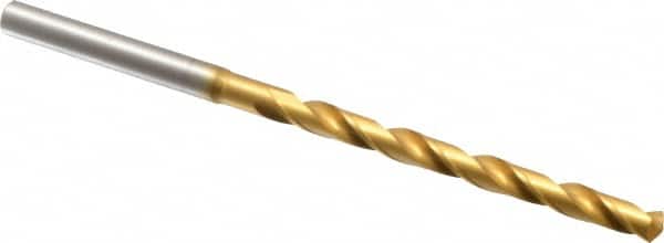 OSG - #18 130° Cobalt Jobber Drill - TiN Finish, Right Hand Cut, Spiral Flute, Straight Shank, 3-9/16" OAL, Standard Point - Americas Industrial Supply