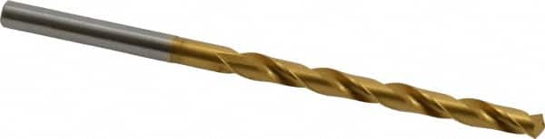 OSG - #14 130° Cobalt Jobber Drill - TiN Finish, Right Hand Cut, Spiral Flute, Straight Shank, 3-5/8" OAL, Standard Point - Americas Industrial Supply