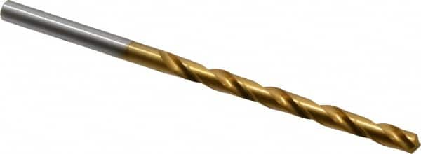 OSG - #13 130° Cobalt Jobber Drill - TiN Finish, Right Hand Cut, Spiral Flute, Straight Shank, 3-3/4" OAL, Standard Point - Americas Industrial Supply