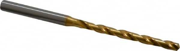 OSG - #12 130° Cobalt Jobber Drill - TiN Finish, Right Hand Cut, Spiral Flute, Straight Shank, 4-1/8" OAL, Standard Point - Americas Industrial Supply